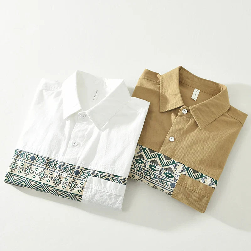 Kane - Chemise patchwork décontracté - Élégant - Hommes-6