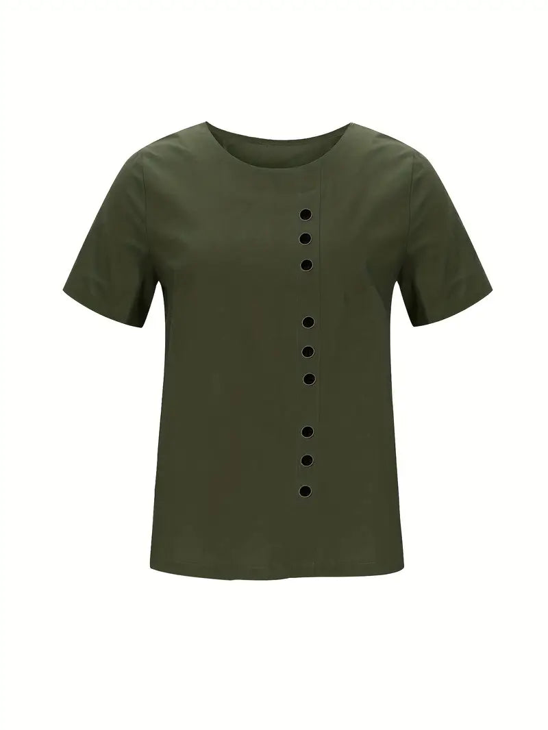 Blouse Femme En Lin Manches Courtes Boutonnée - Janine