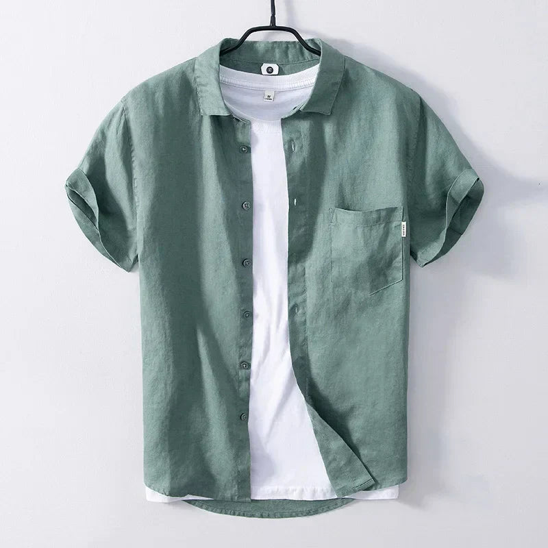 Image variant pour Jeroen - Chemise en Lin pour Hommes - Style Décontracté - Respirante et Confortable-6