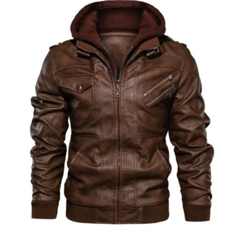 Alexandre | Veste ĂlĂ©gante Cuir Ă Capuche