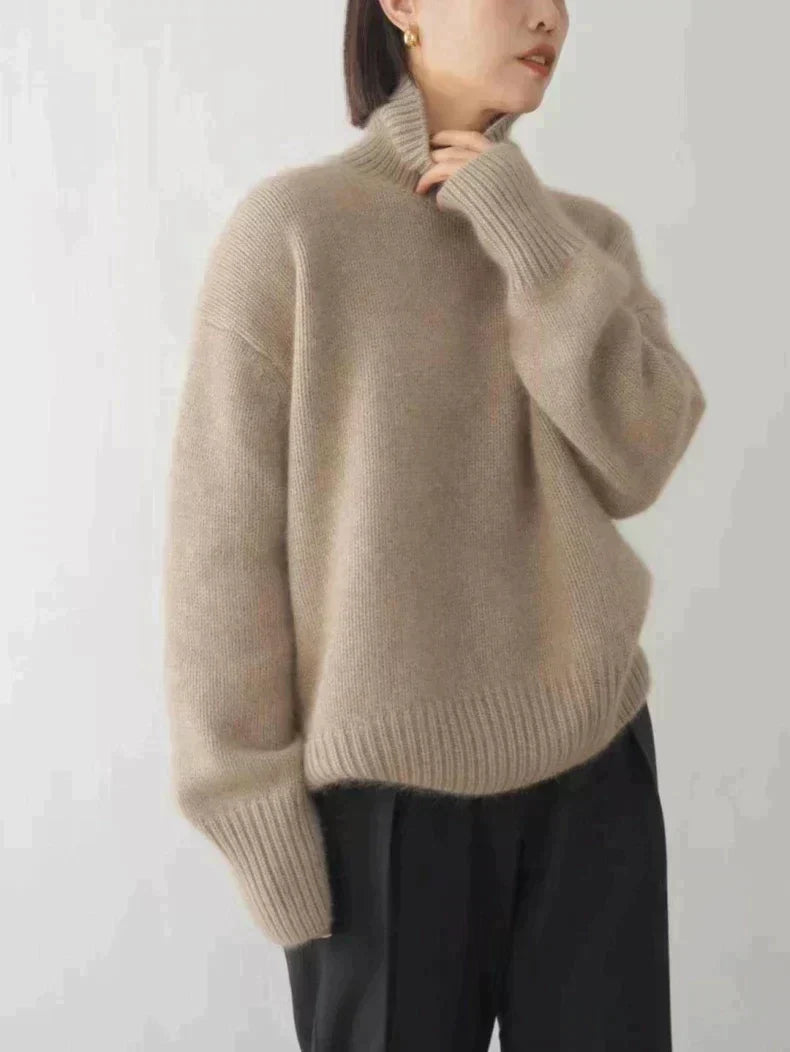 Karine | Pull Élégant Col Roulé Oversize