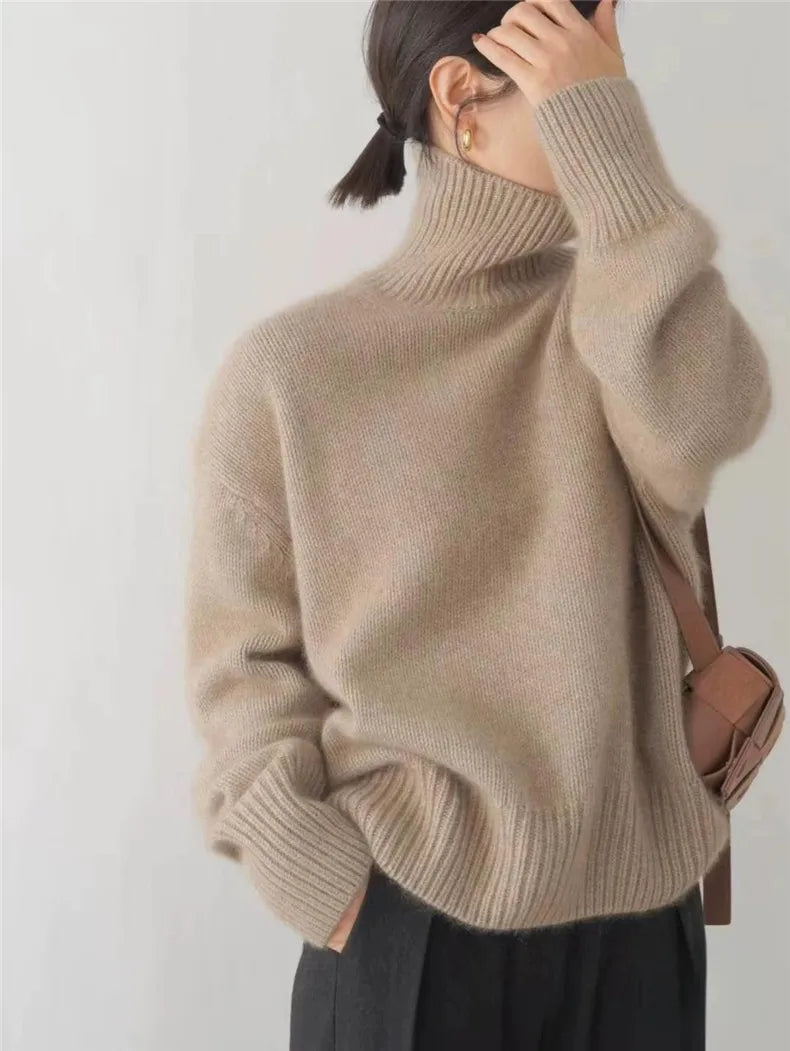 Karine | Pull Élégant Col Roulé Oversize