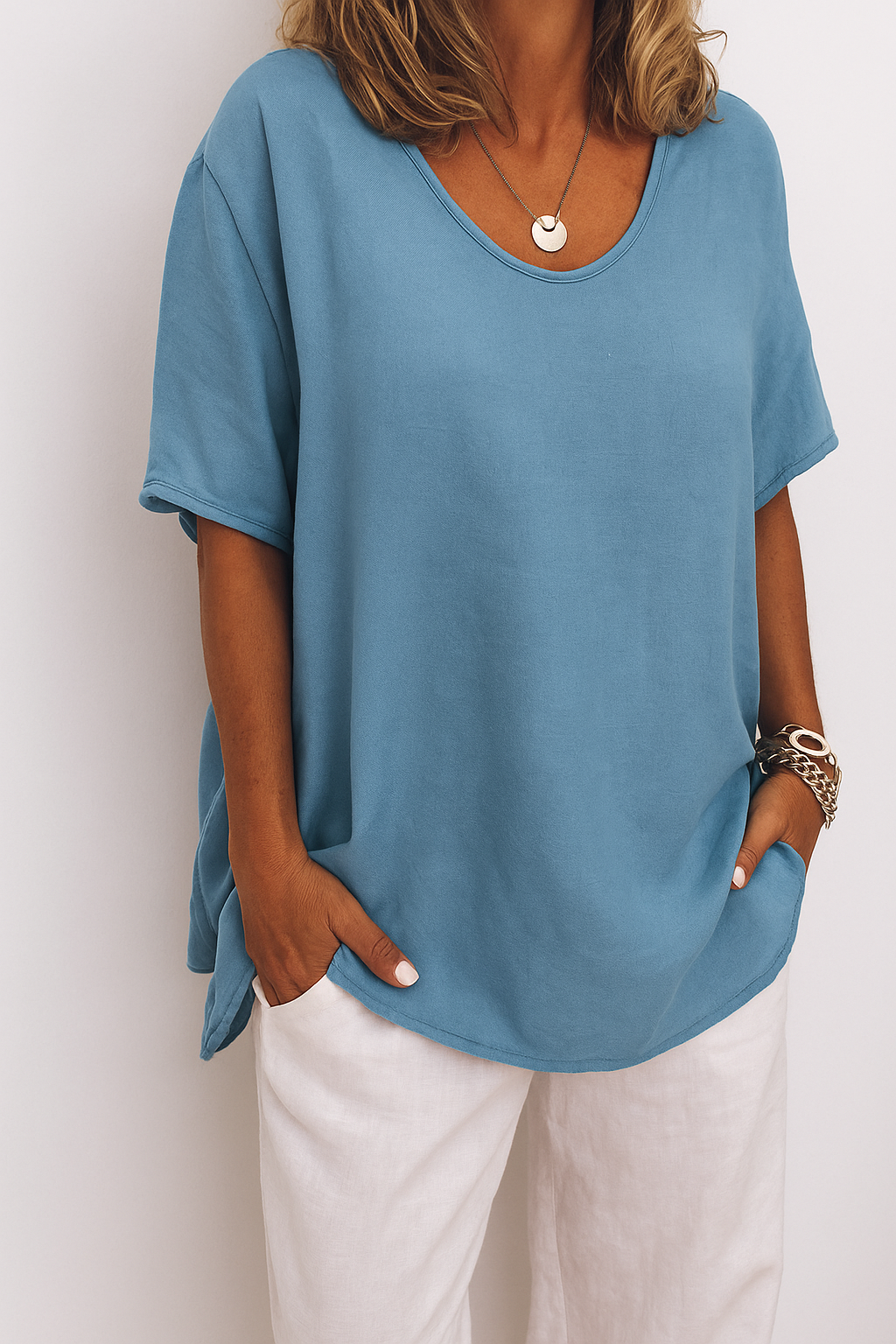 Blouse Femme Oversize Manches Courtes - Camille