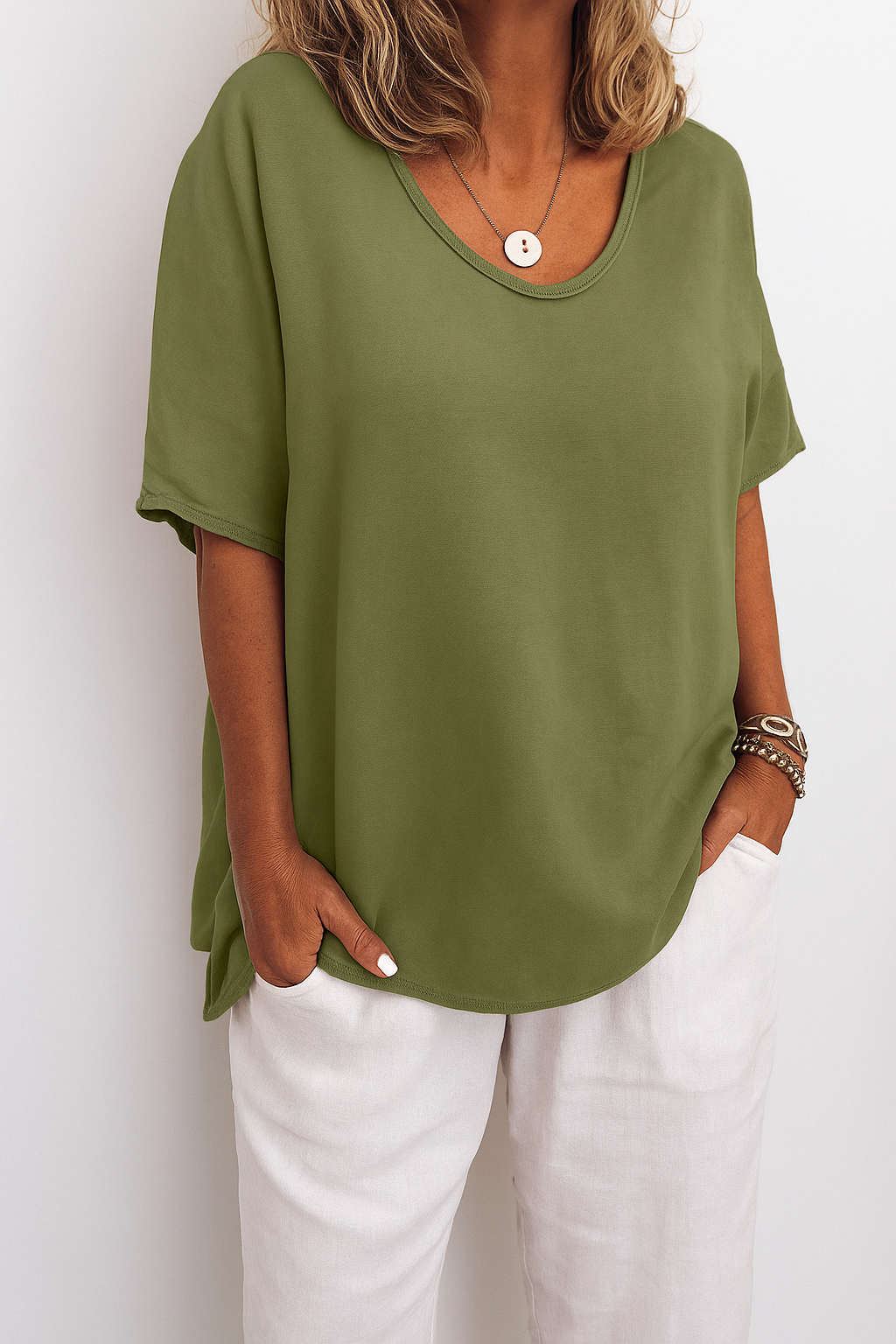Blouse Femme Oversize Manches Courtes - Camille