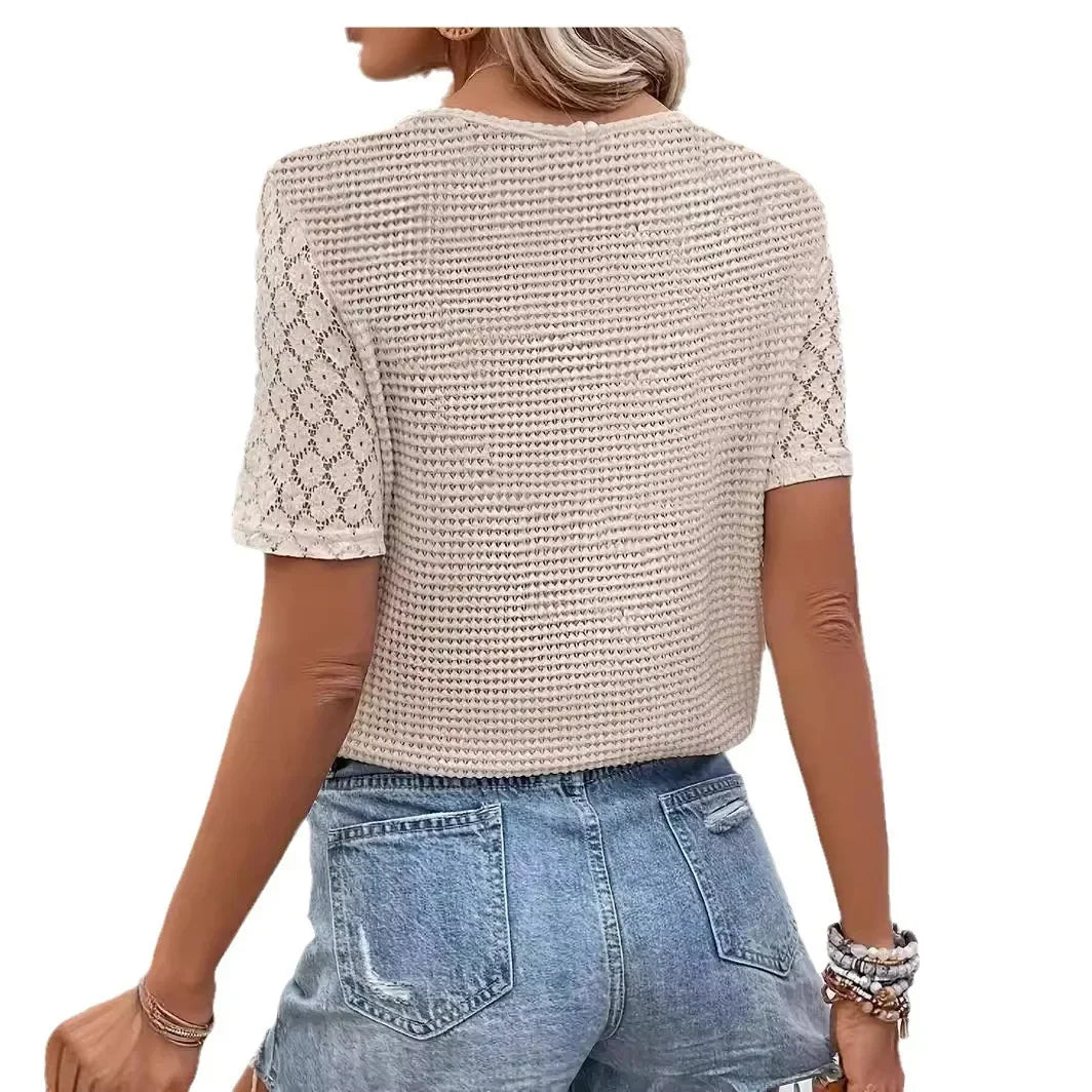 Top Femme En Crochet Col V Bohème - Lucy