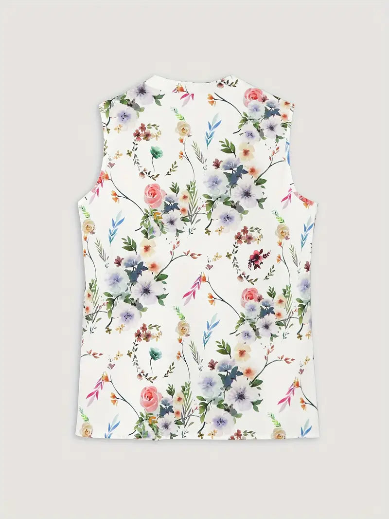AdĂšle - Blouse Fleurie Sans Manches ĂlĂ©gante Femme