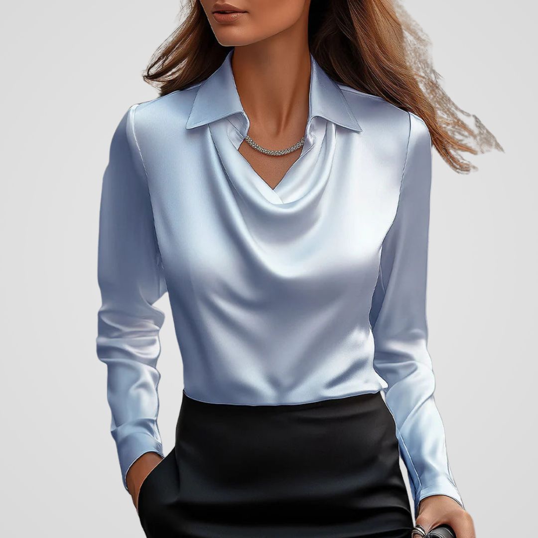 Chemise Femme En Satin Manches Longues - Margaux
