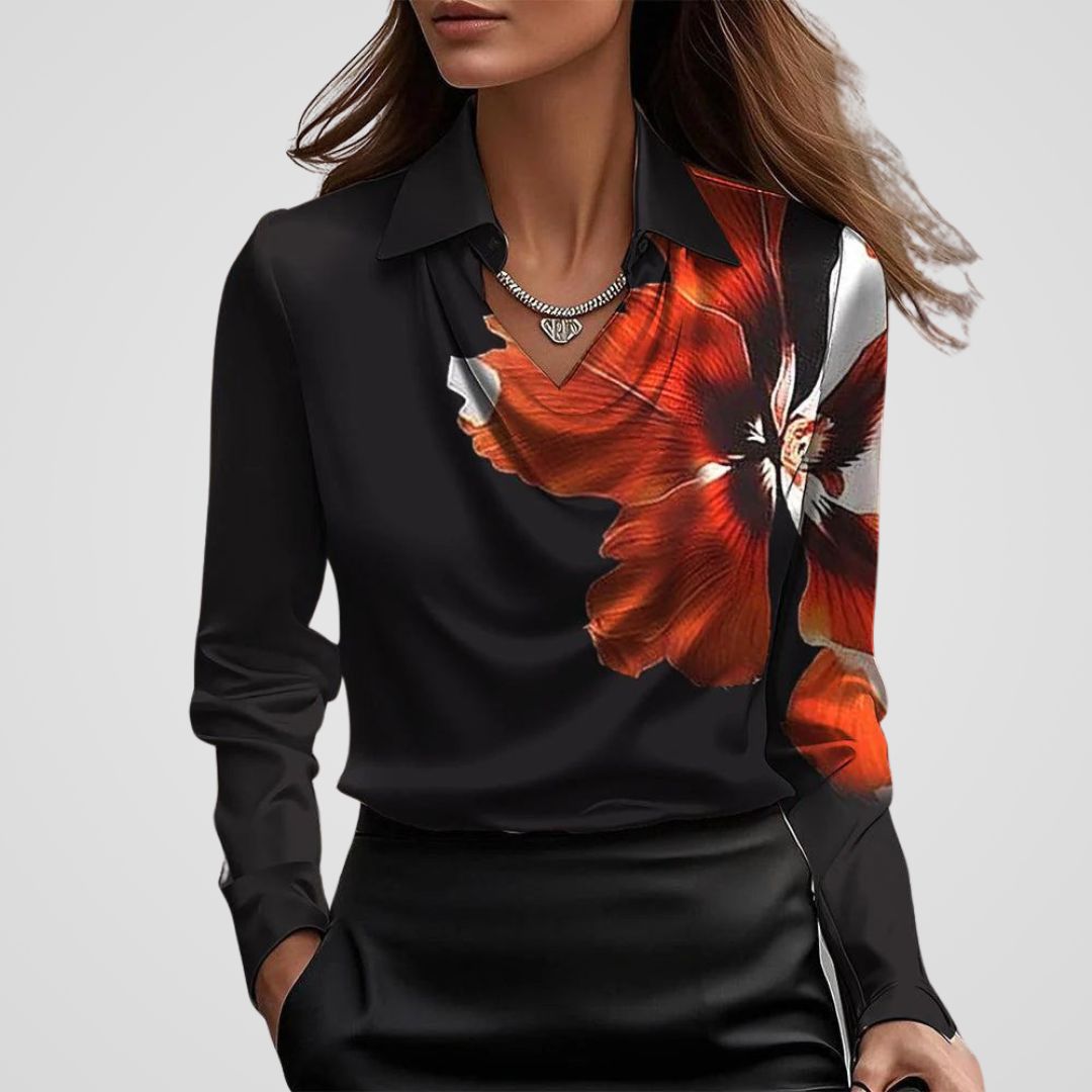 Chemise Femme En Satin Manches Longues - Margaux