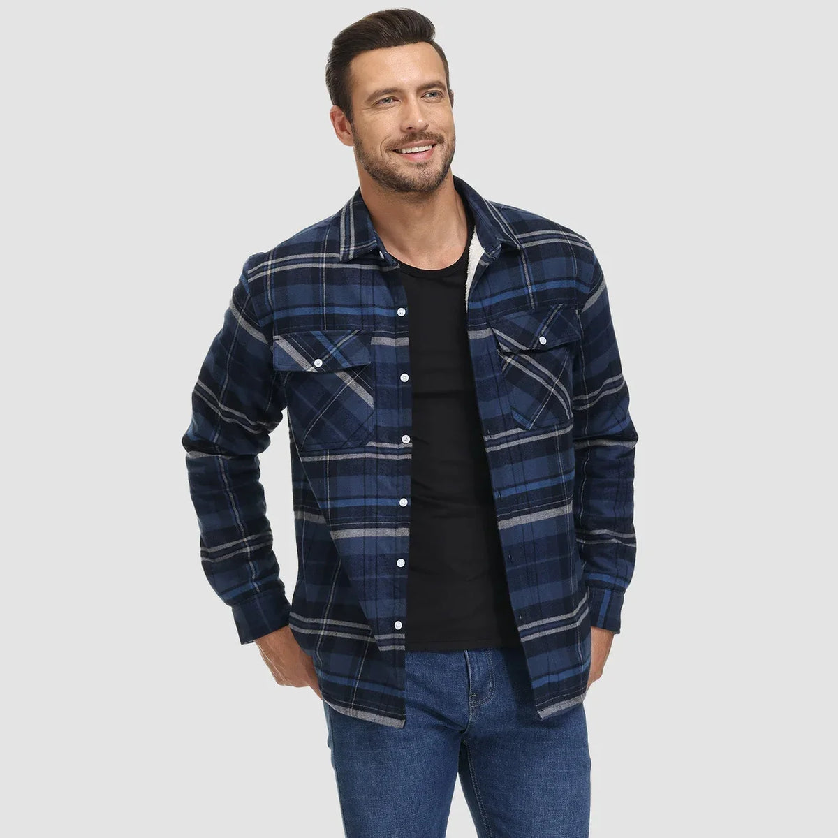 Thomas - Surchemise Chic Écossaise Sherpa