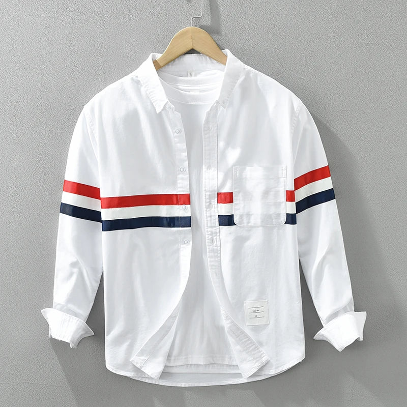Image variante pour Jeroen - Chemise en patchwork rayé - Décontracté - Hommes-7