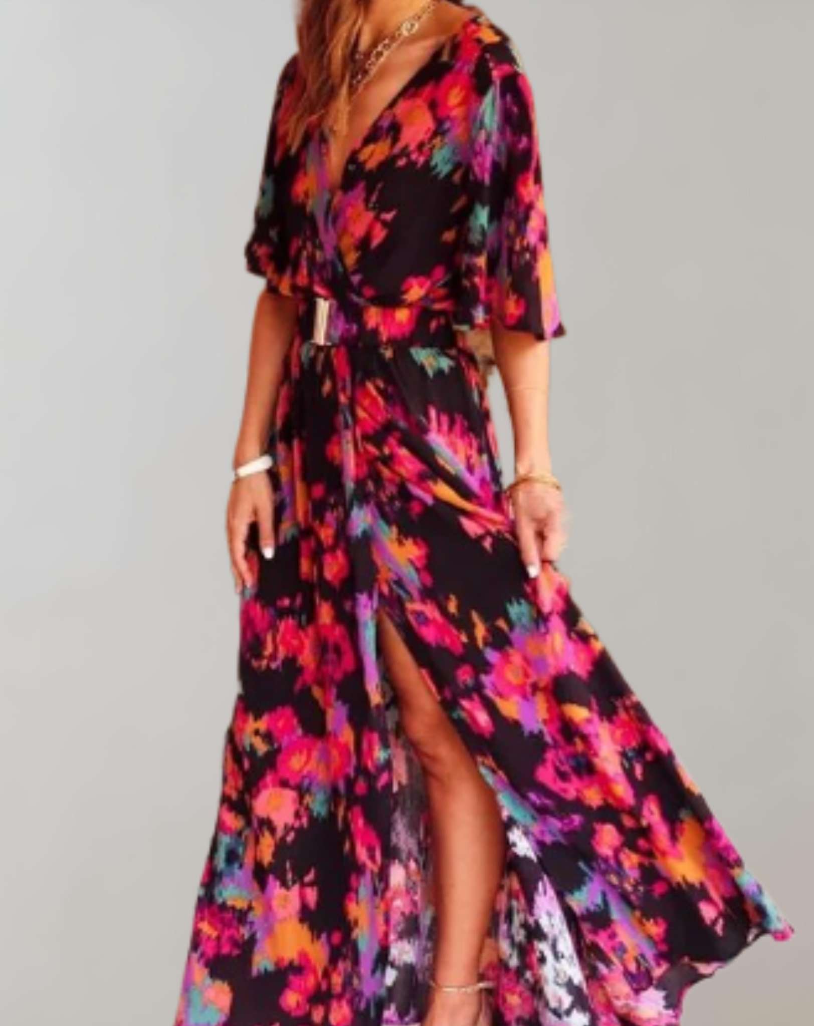 Camille - Robe Maxi BohĂšme Fendue Femme