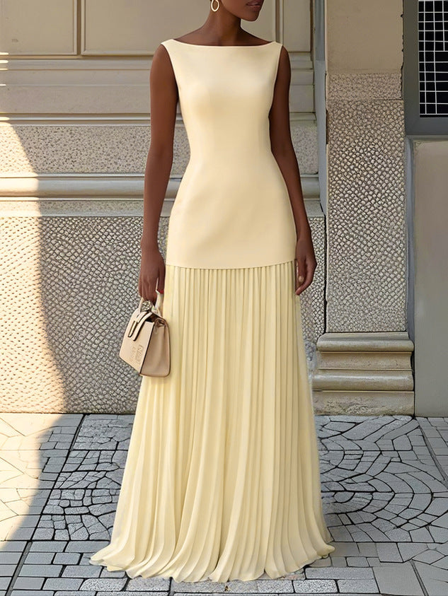 Louise - Robe Longue Femme Élégante Plissée