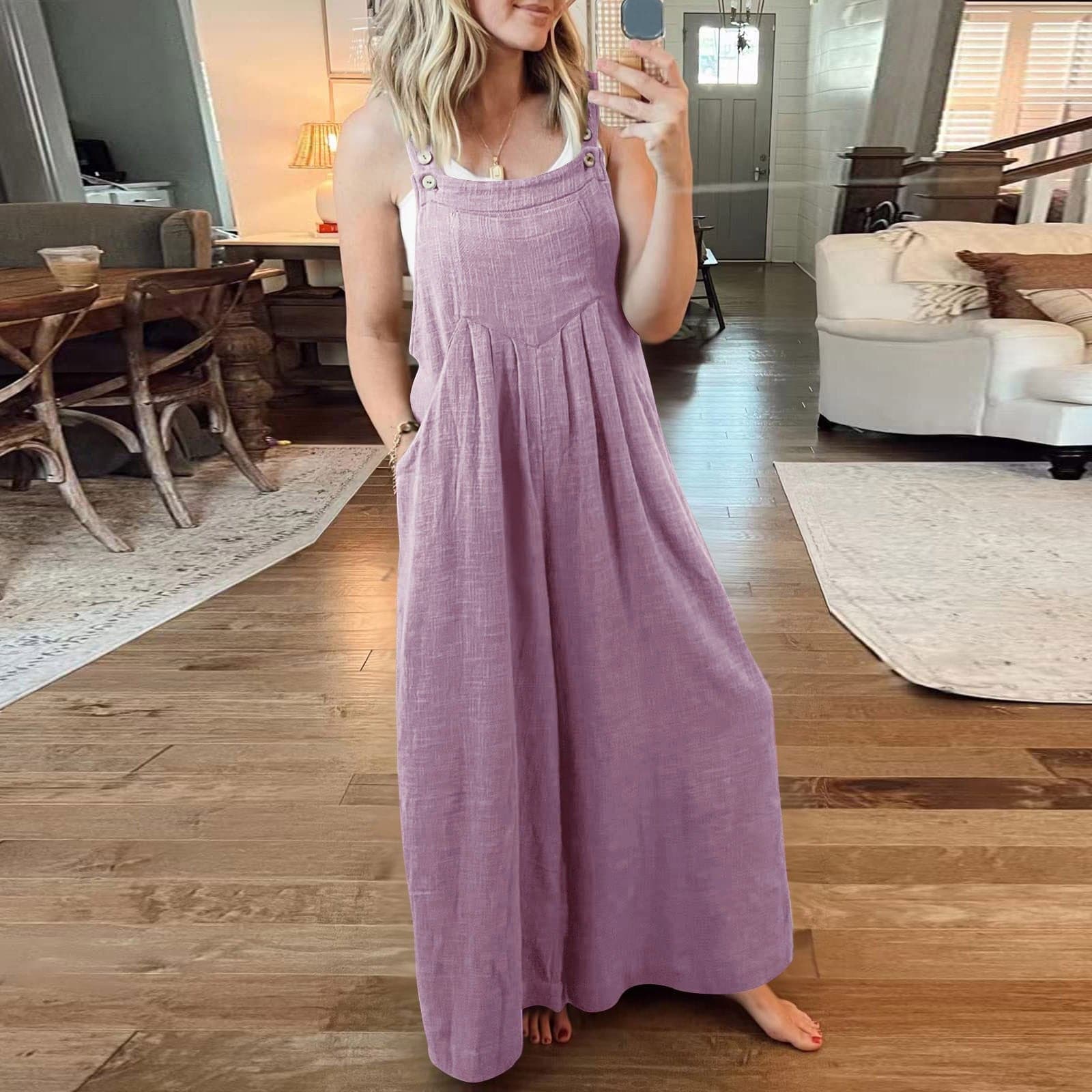 Image variante pour Alina - Salopette légère pour femmes - Jambes larges et bretelles ajustables - Femmes-53