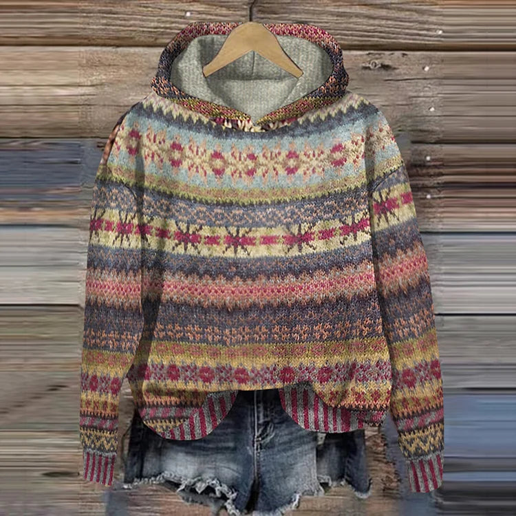 Elora - Pull automne chaud vintage femme