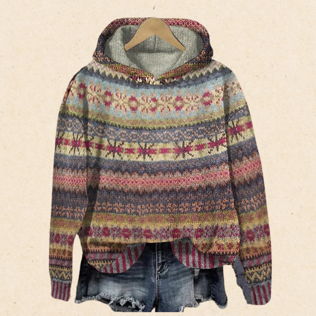 Elora - Pull automne chaud vintage femme