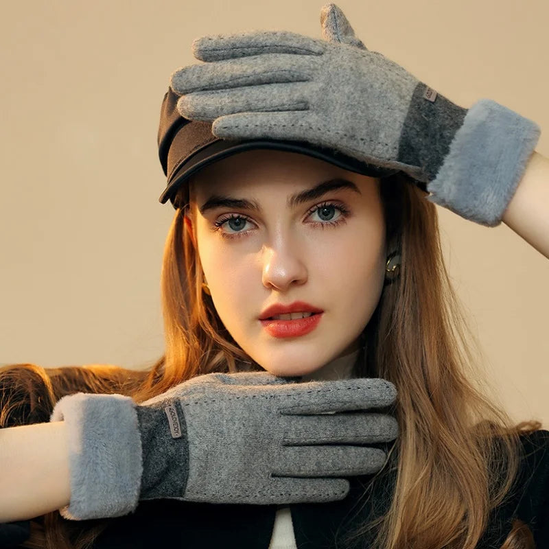 Juliette – Gants Élastiques En Peluche Chaude, Doux Et Pratiques