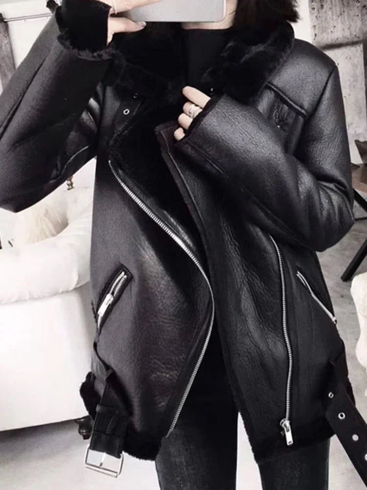 Camille - Manteau Ăpais En Faux Cuir