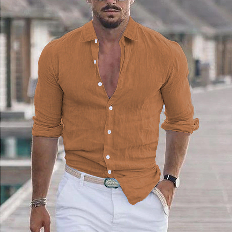 Image variant pour Sander - Chemise en Lin pour Hommes - Respirante - Style Décontracté-25