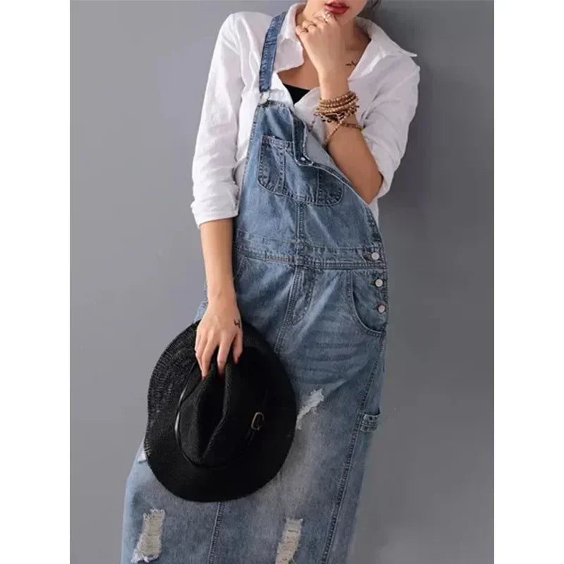 Laure - Robe Salopette Femme en Jean