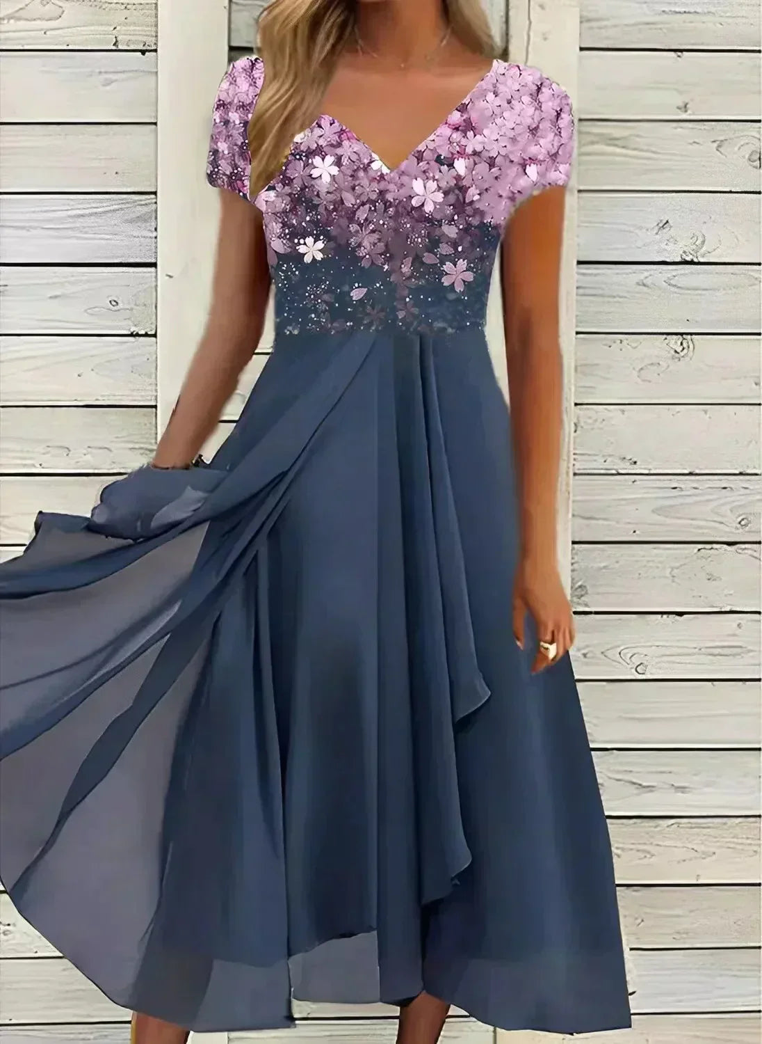 Léa - Robe Soirée Longue Florale Élégante Femme
