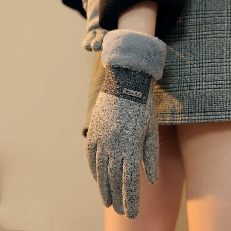 Juliette – Gants Élastiques En Peluche Chaude, Doux Et Pratiques