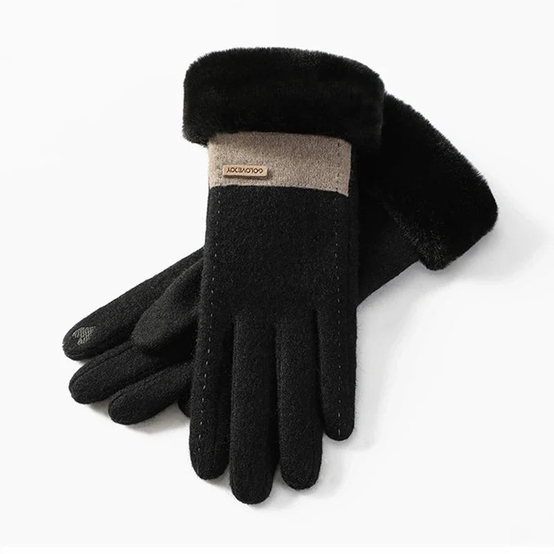 Juliette – Gants Élastiques En Peluche Chaude, Doux Et Pratiques