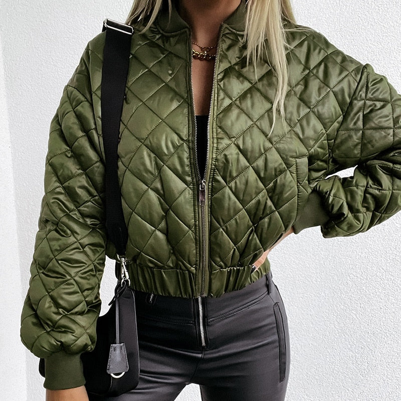 Odille - Veste courte quilted pemme