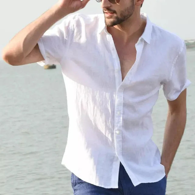 Image de variante pour Jasper - T-shirt en lin décontracté - Respirant - T-shirt pour hommes - 19