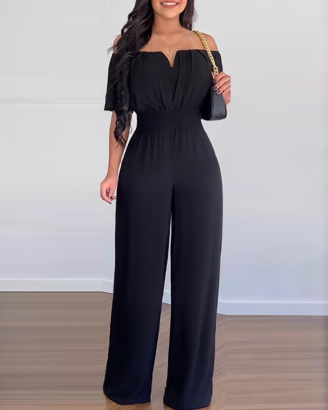 Zita - Zwarte Jumpsuit Dames - Feestelijk en Elegant - Off-Shoulder Model-1