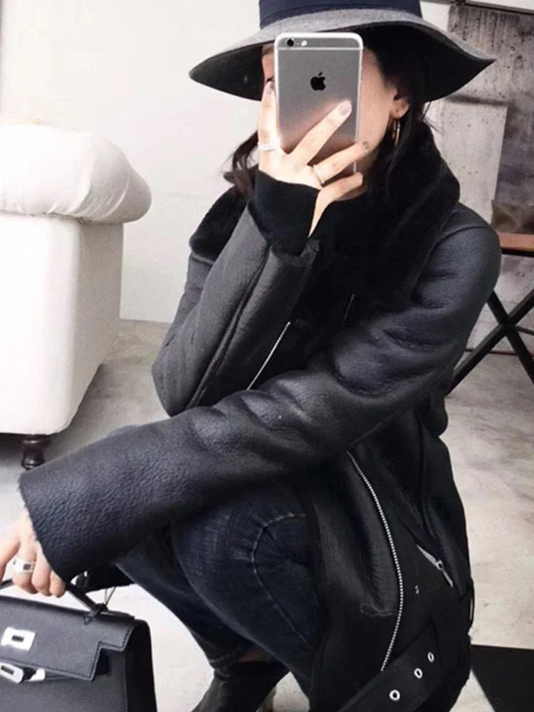 Camille - Manteau Épais En Faux Cuir