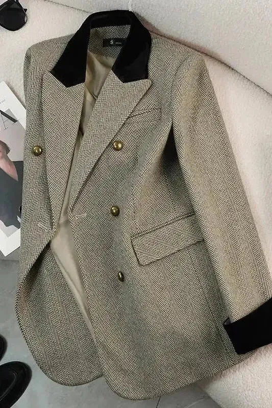 Martine | Blazer Élégant Long Laine