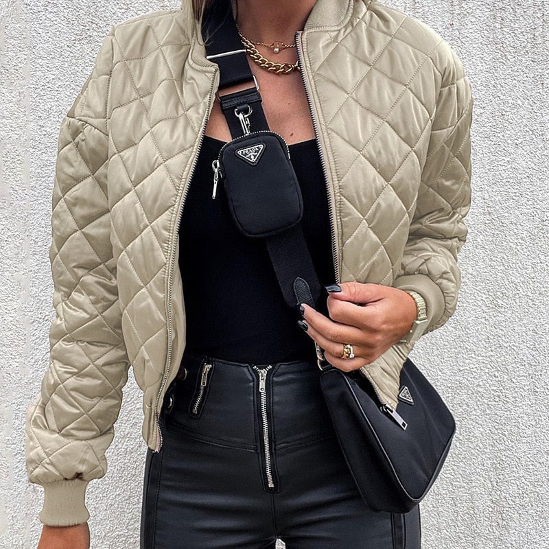 Odille - Veste courte quilted pemme