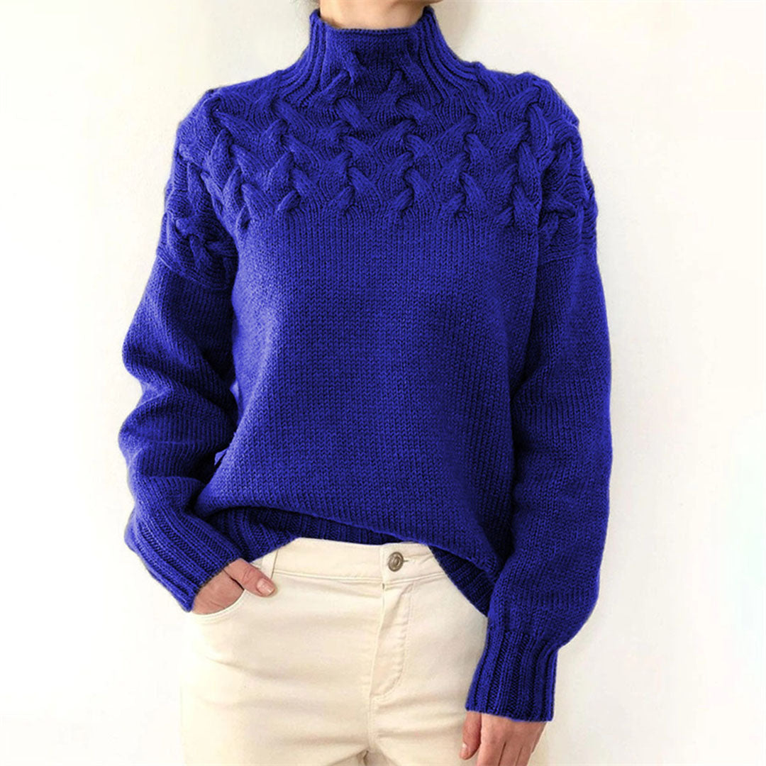 London - Pull col roulé oversized cachemire en maille pour femme
