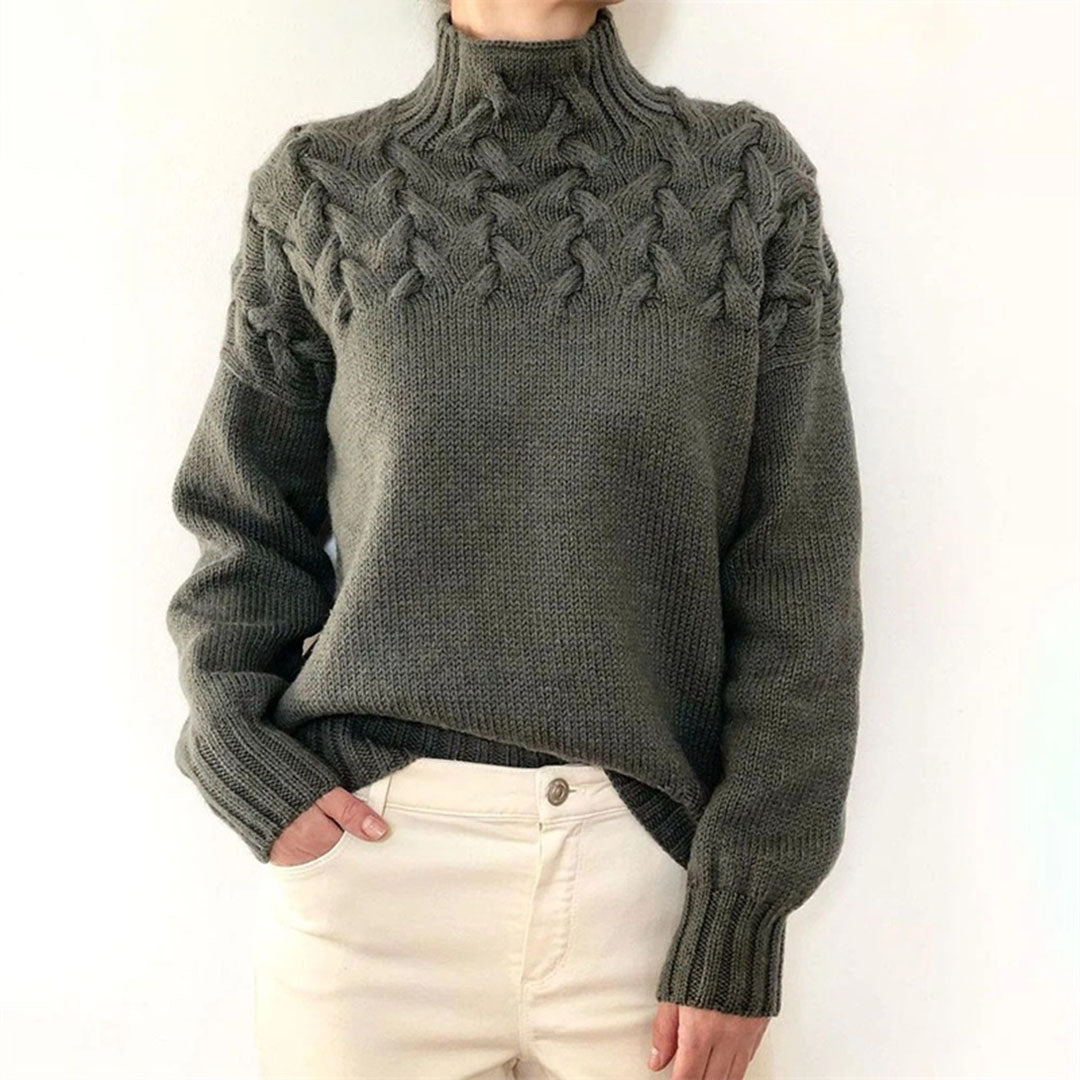 London - Pull col roulé oversized cachemire en maille pour femme