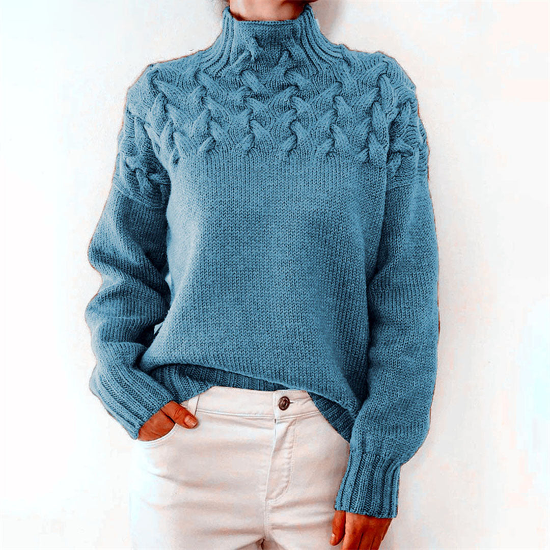London - Pull col roulé oversized cachemire en maille pour femme