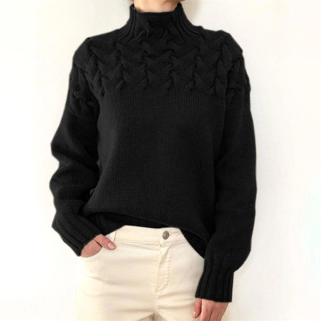London - Pull col roulé oversized cachemire en maille pour femme