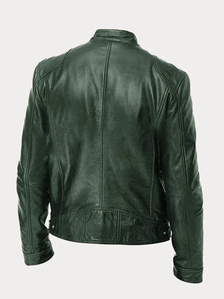 Julien - Veste Moderne Cuir Ajustée Zippée
