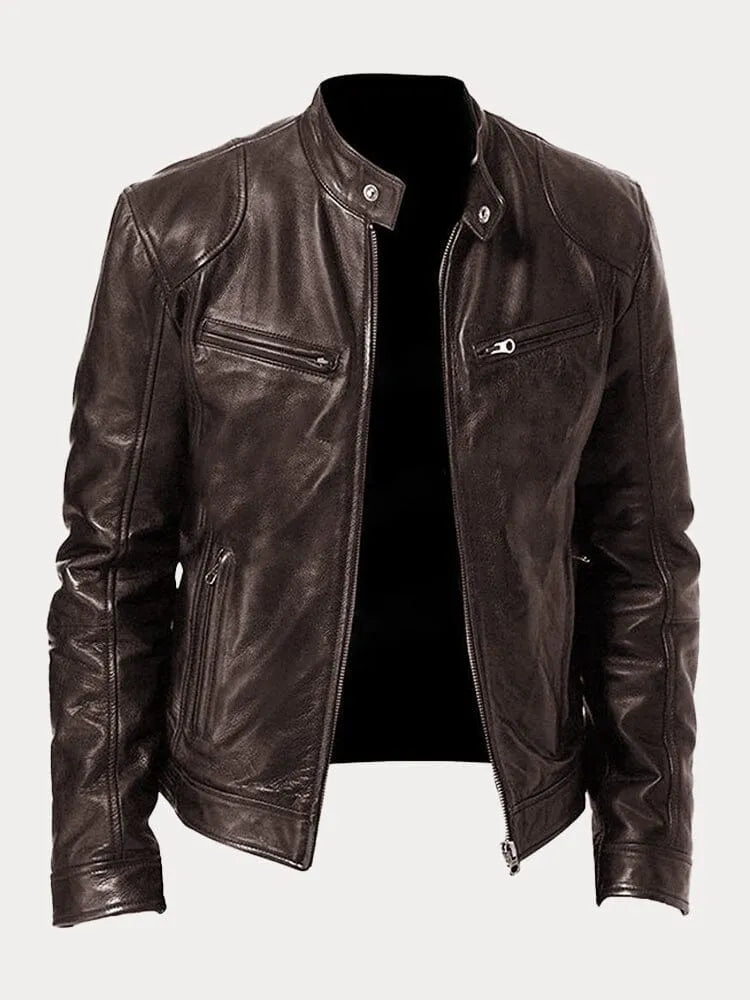 Julien - Veste Moderne Cuir Ajustée Zippée