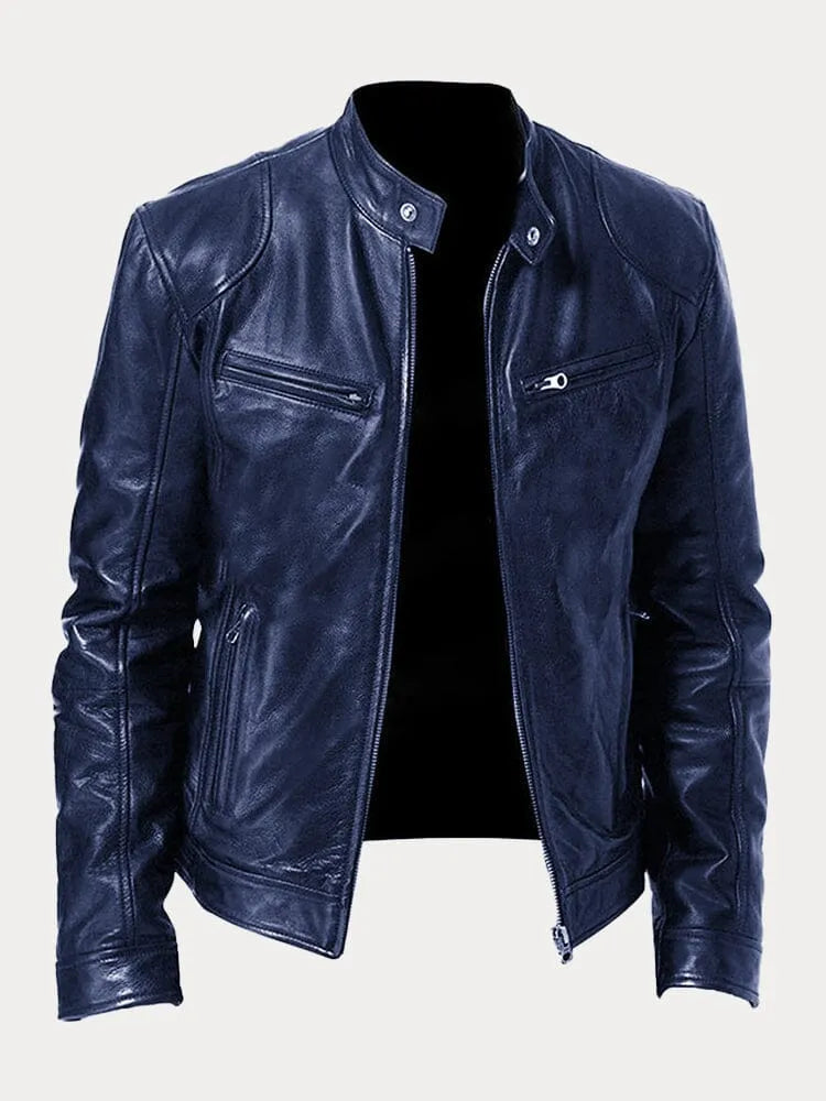 Julien - Veste Moderne Cuir Ajustée Zippée