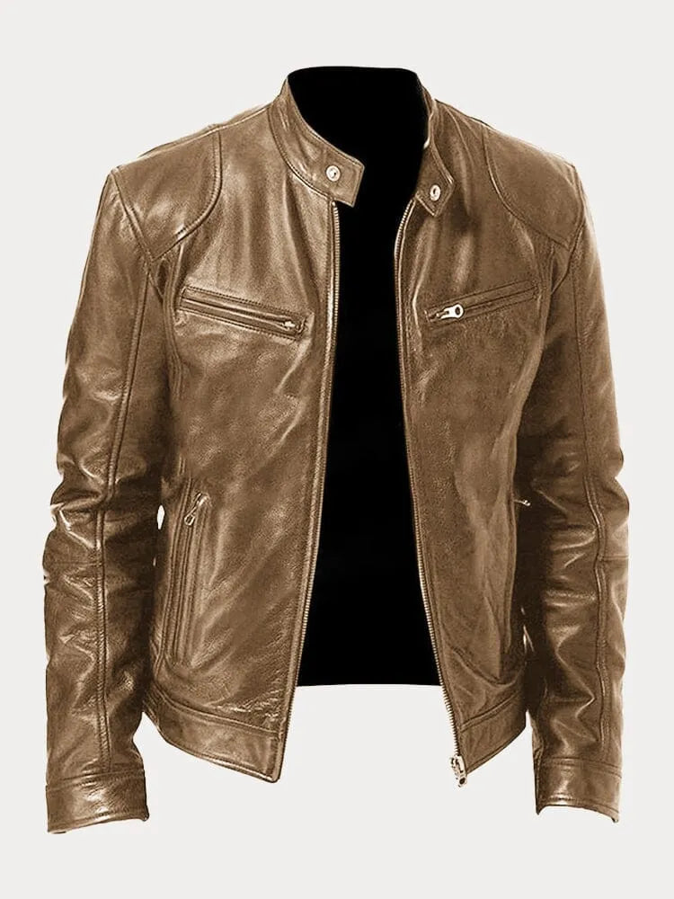 Julien - Veste Moderne Cuir Ajustée Zippée