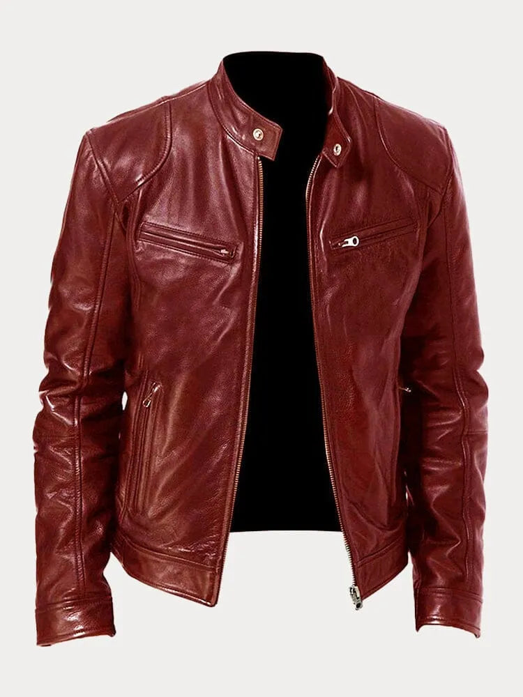 Julien - Veste Moderne Cuir Ajustée Zippée