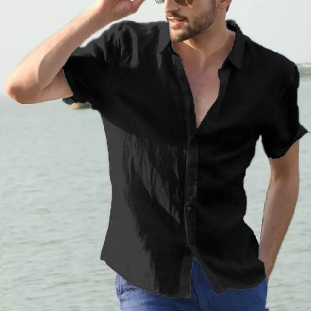 Jasper - T-shirt en lin mélangé décontracté - Respirant - T-shirt pour hommes-1