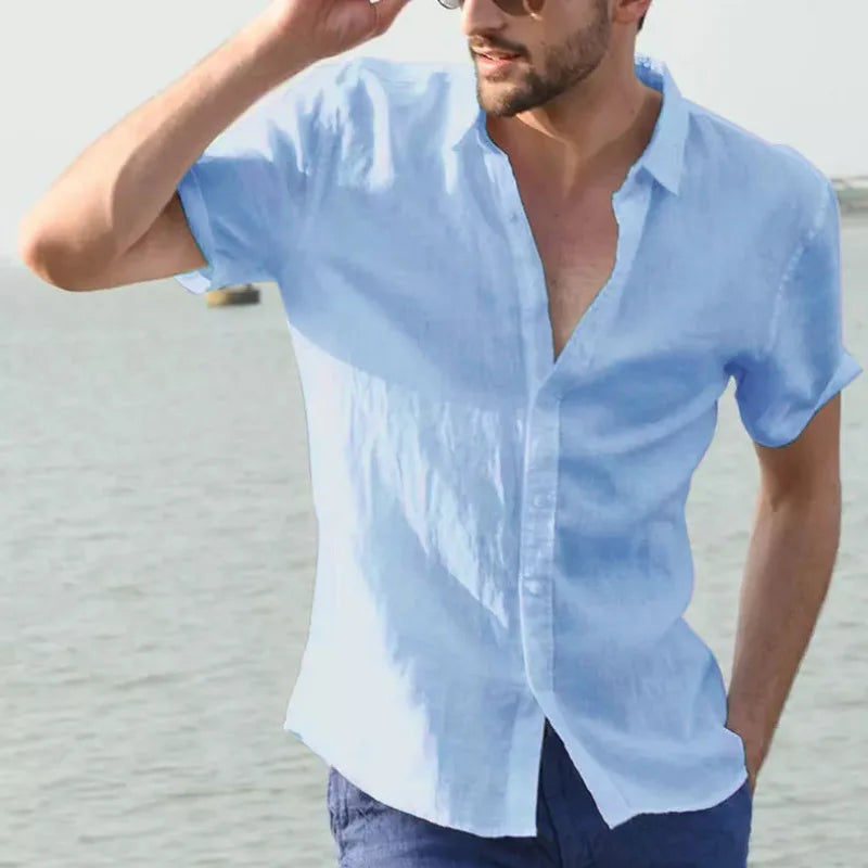 Image variante pour Jasper - T-Shirt en Lin Casual - Respirant - T-Shirt pour Hommes-7