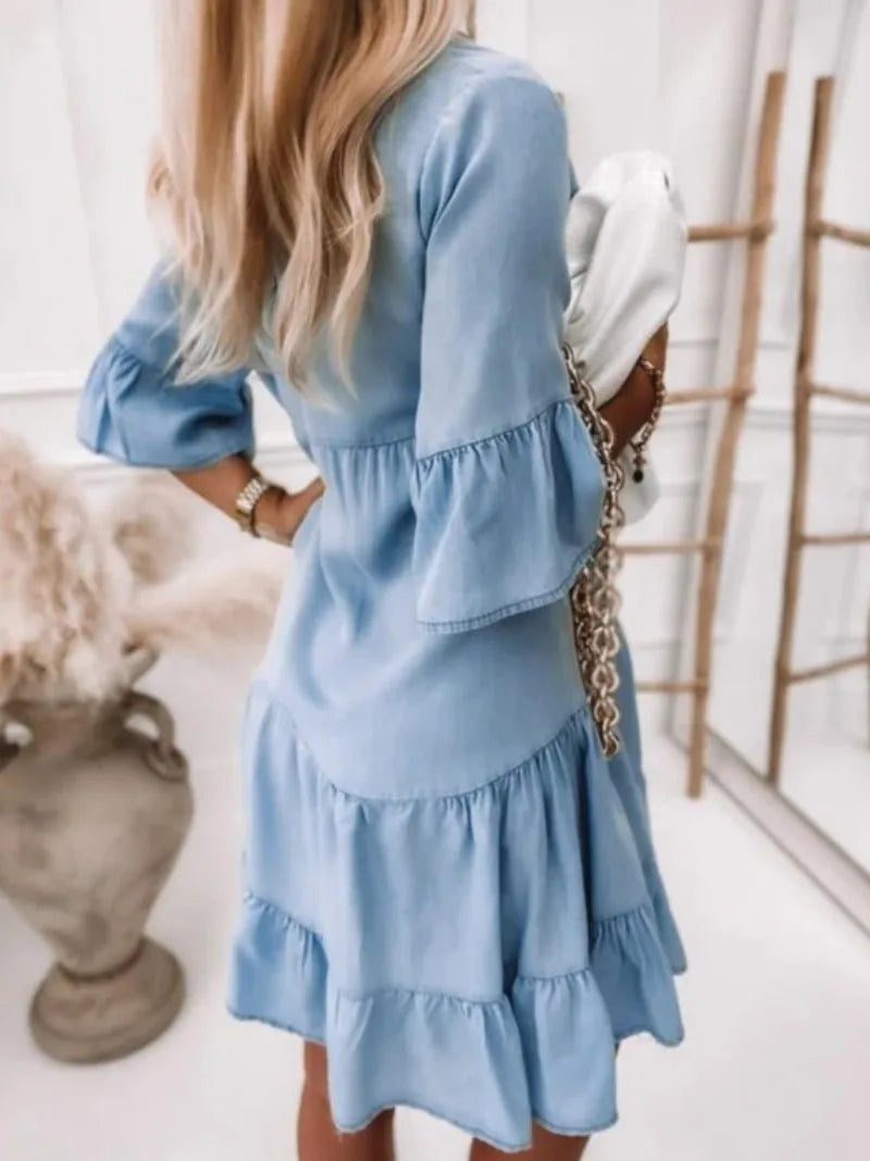 Margaux - Robe D'Été Denim Chic