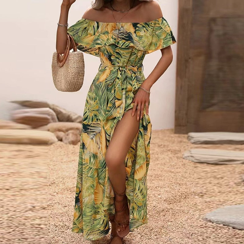 Lorena - Robe midi hors épaule - Élégante et féminine - Femmes-1
