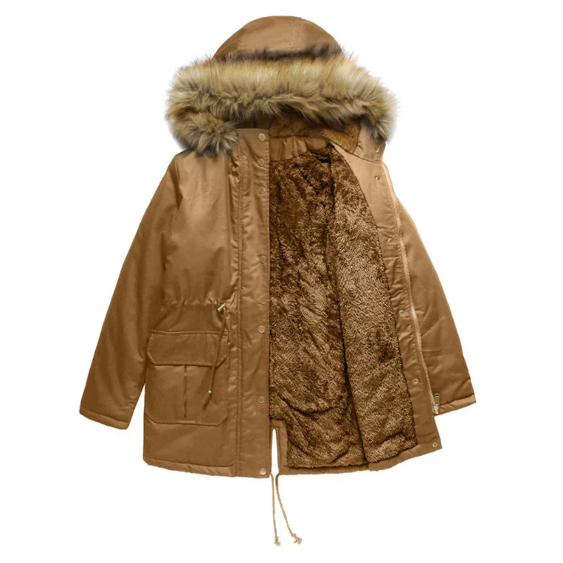 Nordica - Longue Parka Avec Col En Fourrure