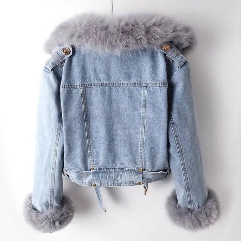 Véronique - Manteau Chic Jean Fourrure