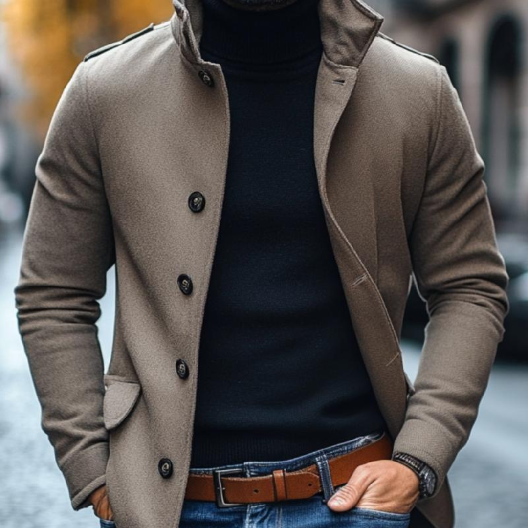 Vincent - Veste Élégante Ajustée Col Montant
