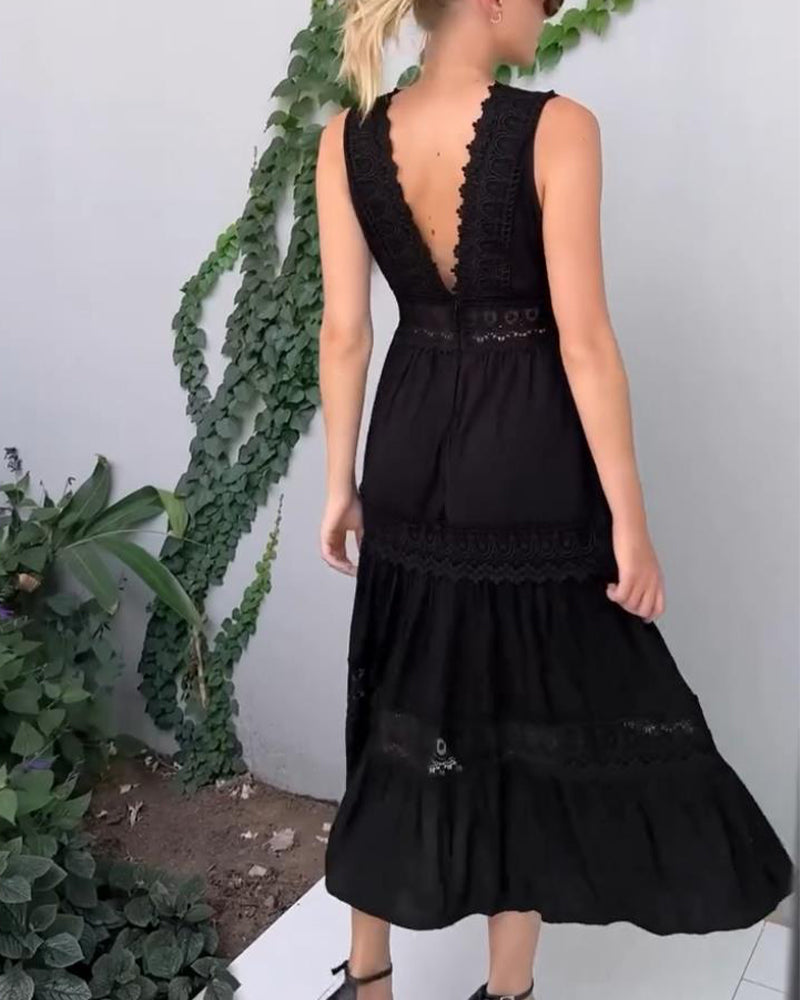 Robe Longue Femme En Dentelle Blanche Bohème - Nathalie