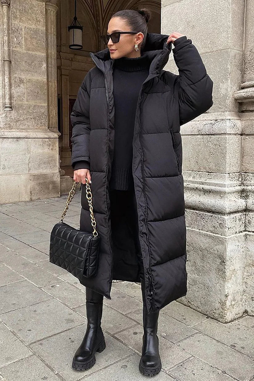 Chloé – Manteau D’Hiver Long Et Matelassé, Chaud Et Élégant